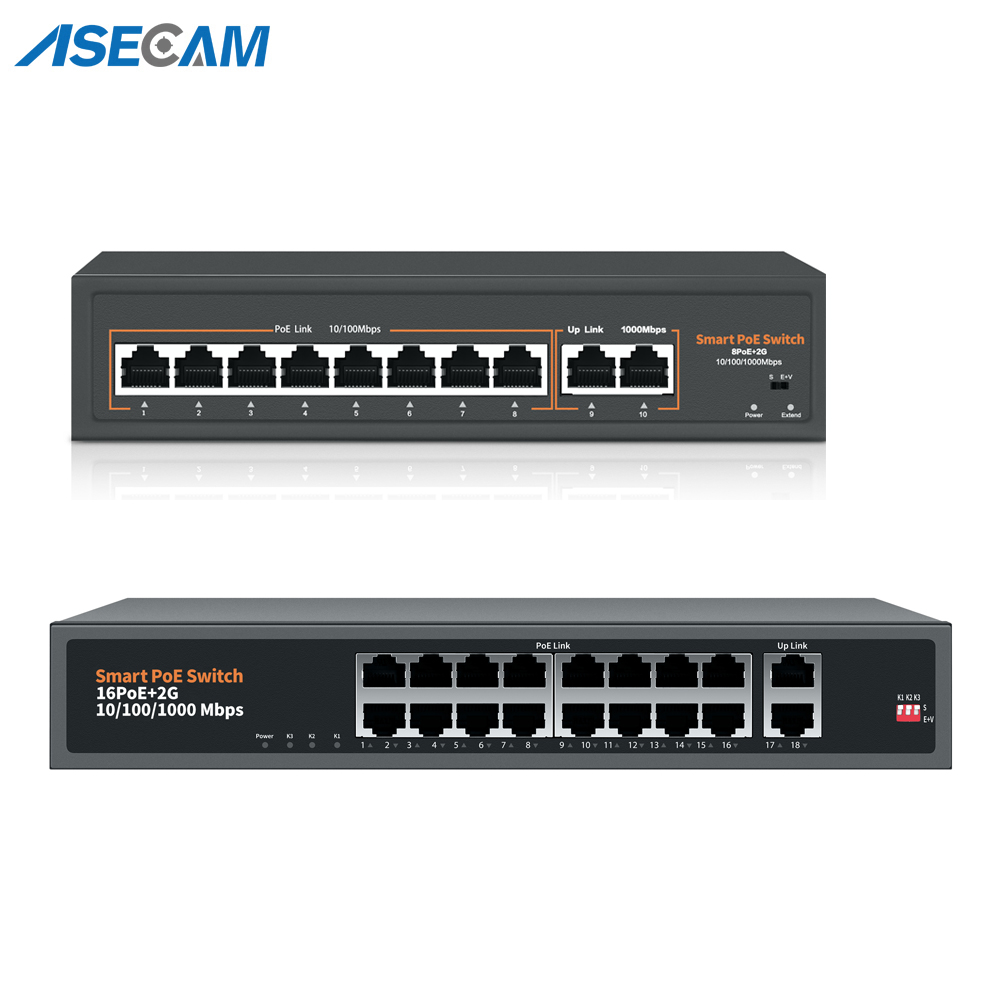 Ethernet Switch 8 Port - 48V-52V POE POE Switch 8/16 Ports