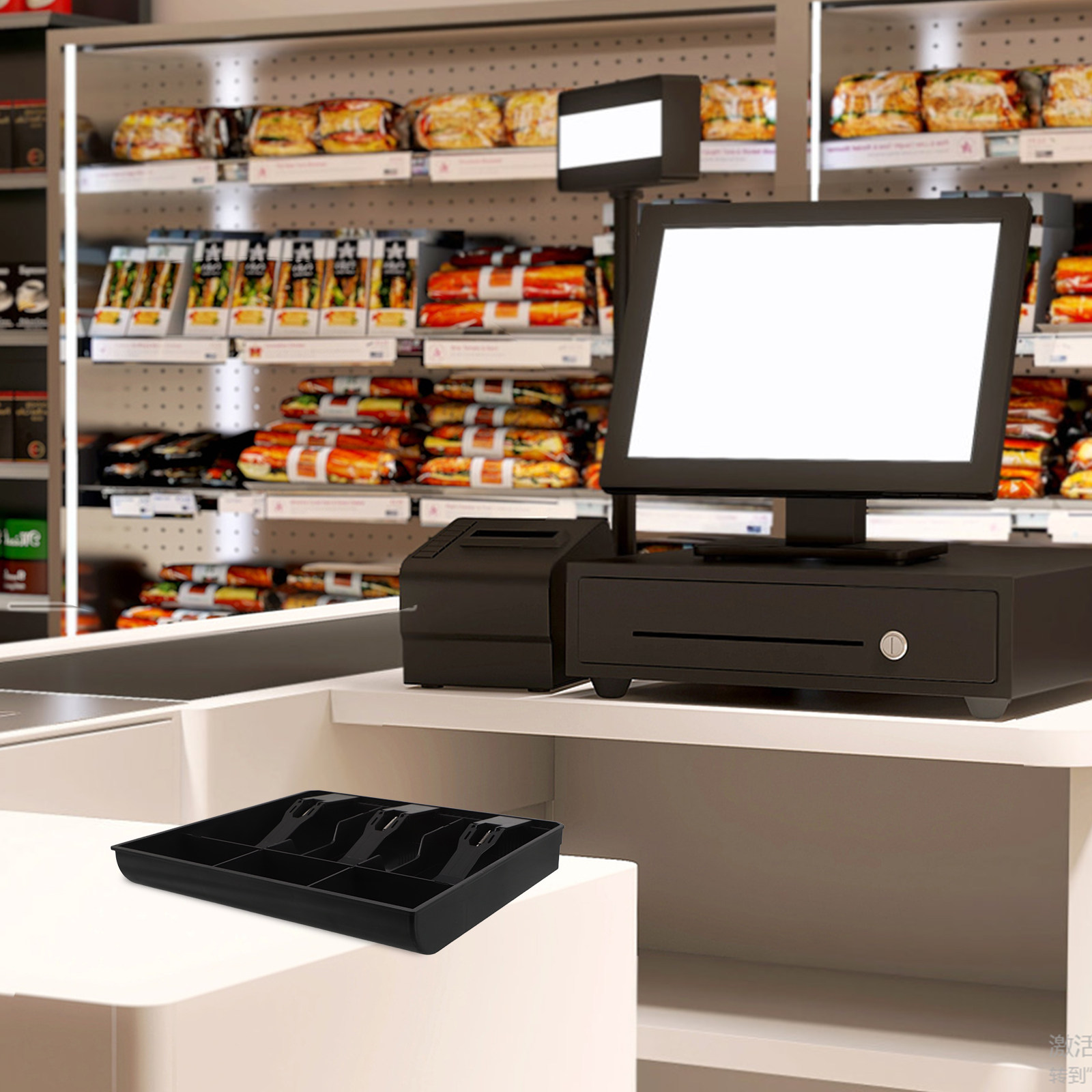 Cash Drawer Pos - Cash Register Drawer 3 Compartments Removable