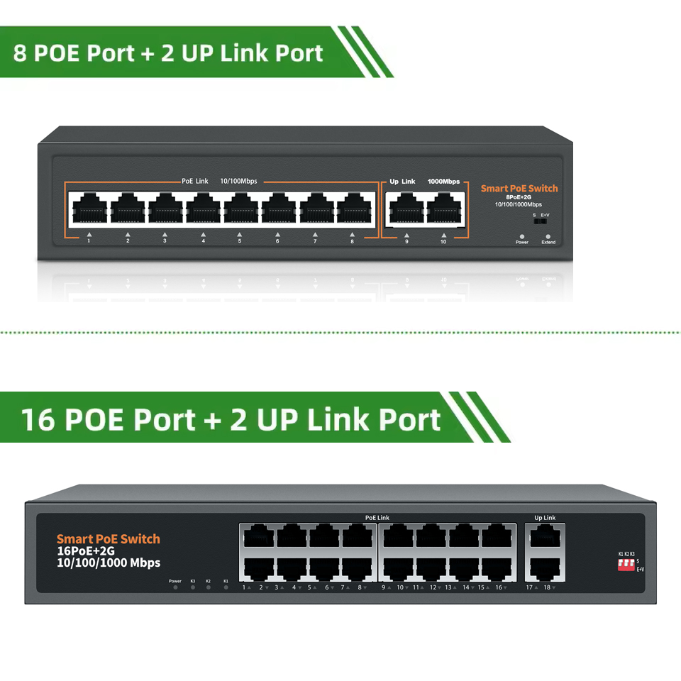 48V-52V POE POE Switch 8/16 Po - đánh giá và giá Ethernet Switch 8 Port