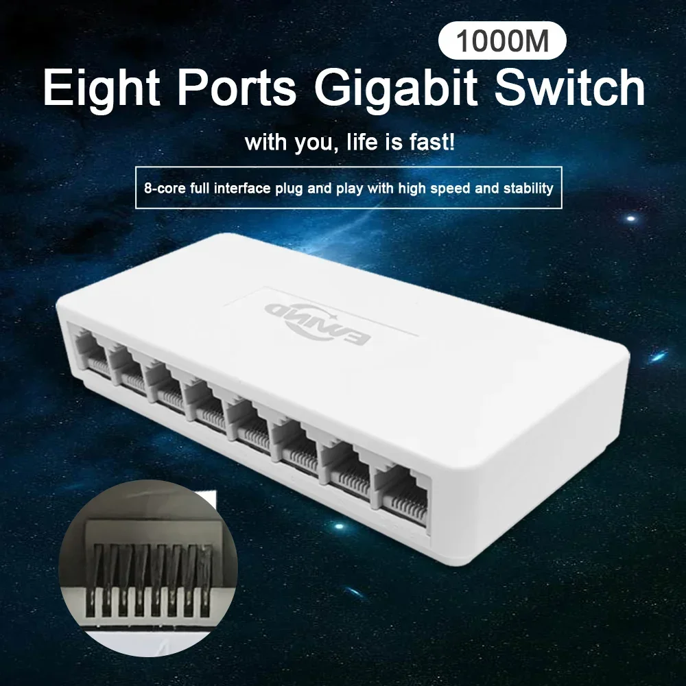 New 10/100/1000Mbps Ethernet S - đánh giá và giá Ethernet Switch 8 Port