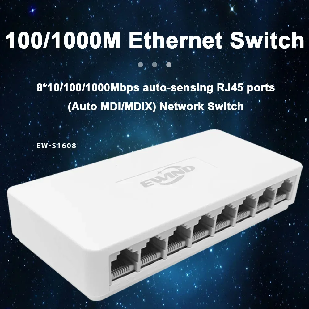 New 10/100/1000Mbps Ethernet S - đánh giá và giá Ethernet Switch 8 Port