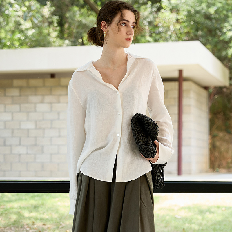 100% Linen Long-Sleeve Women's - đánh giá và giá Office High Tech