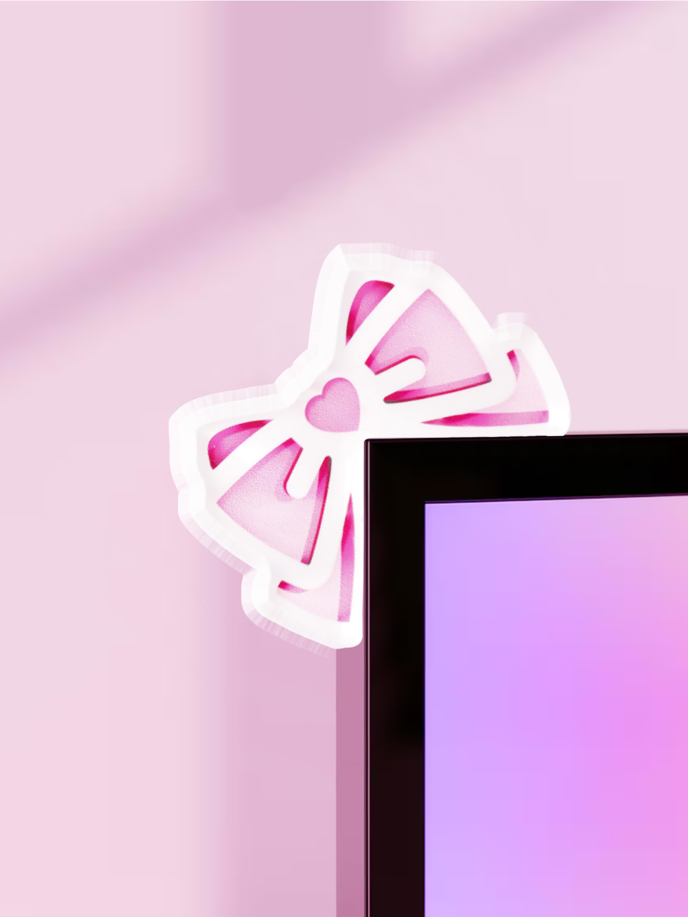 Kawaii Bow Monitor Decor Pink  - đánh giá và giá Office Technology